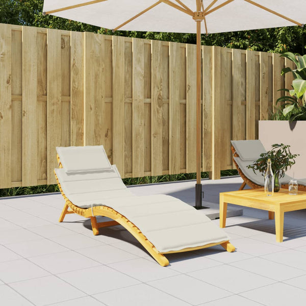 Vidaxl Sun Lounger Cushion Melange Cream 186X58x3 Cm Fabric Patio Furniture Cushions & Pads