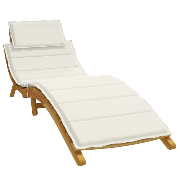 Vidaxl Sun Lounger Cushion Melange Cream 186X58x3 Cm Fabric Patio Furniture Cushions & Pads