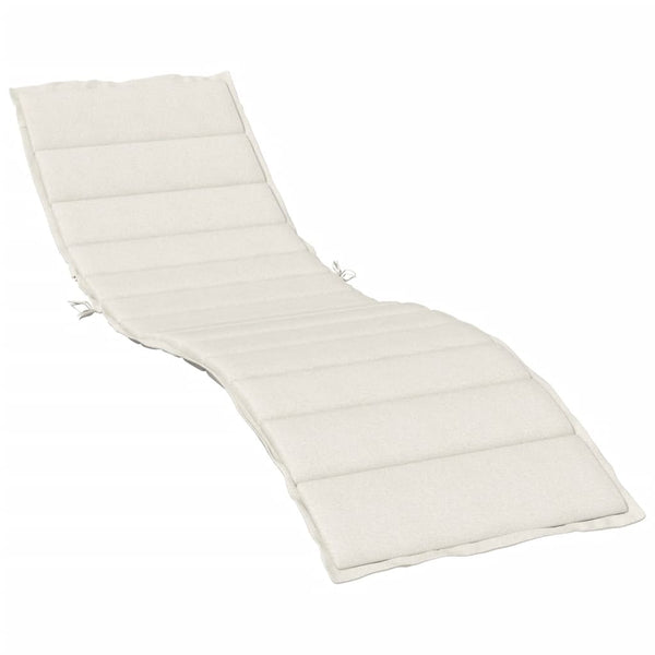 Vidaxl Sun Lounger Cushion Melange Cream 200X70x4 Cm Fabric Patio Furniture Cushions & Pads
