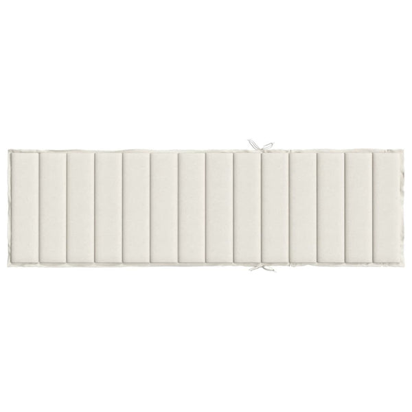Vidaxl Sun Lounger Cushion Melange Cream 200X70x4 Cm Fabric Patio Furniture Cushions & Pads