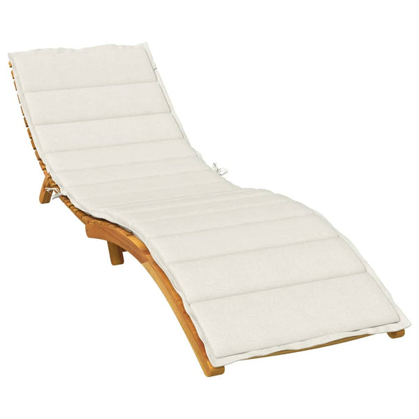 Vidaxl Sun Lounger Cushion Melange Cream 200X70x4 Cm Fabric Patio Furniture Cushions & Pads