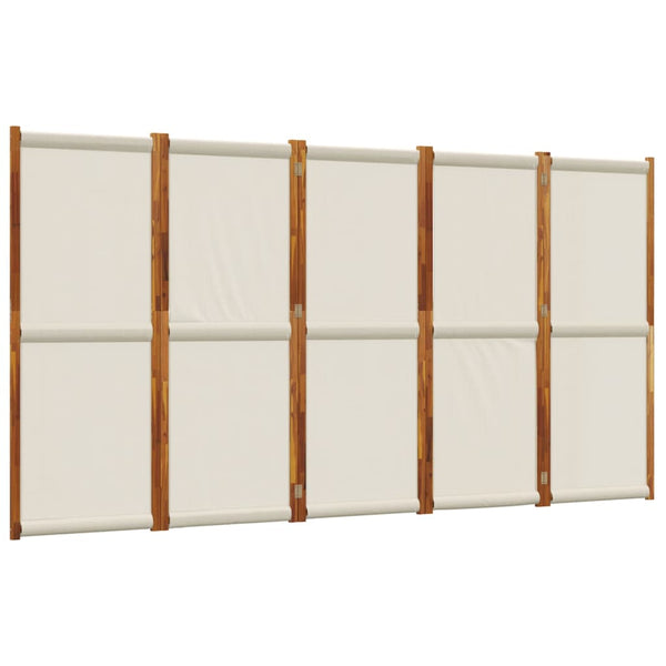 Vidaxl 5 Panel Room Divider Light Grey 350X180 Cm Screens & Room Dividers