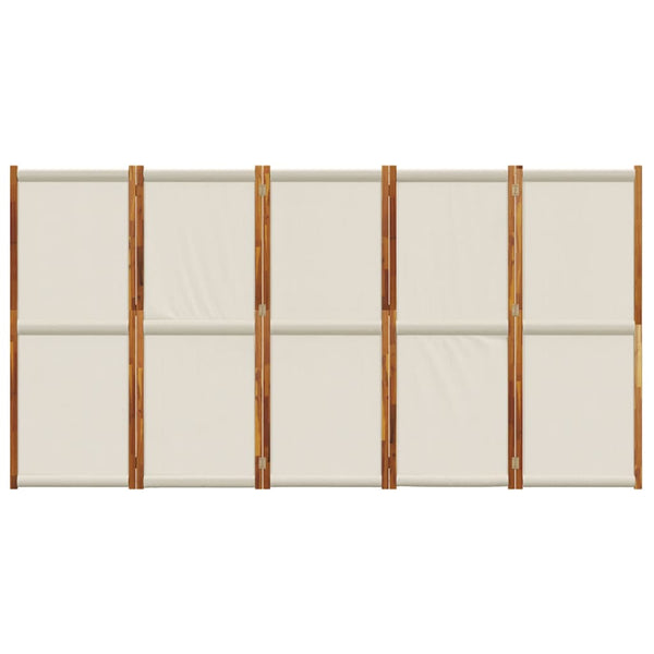 Vidaxl 5 Panel Room Divider Light Grey 350X180 Cm Screens & Room Dividers