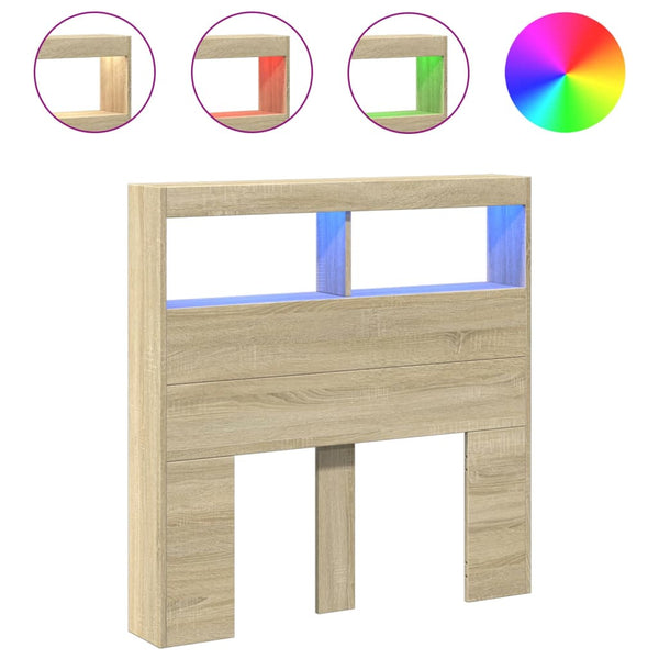 Vidaxl Headboard Cabinet With Led Sonoma Oak 100 Cm Headboards & Footboards