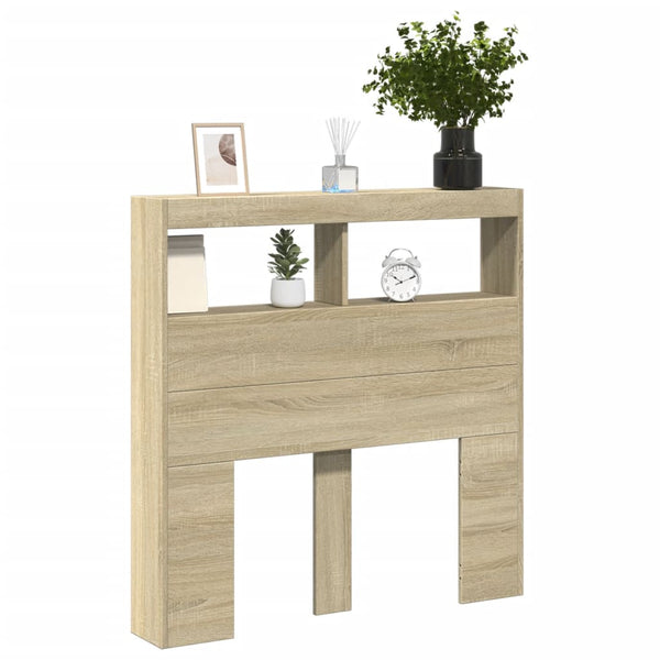 Vidaxl Headboard Cabinet With Led Sonoma Oak 100 Cm Headboards & Footboards