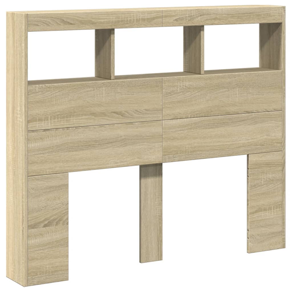 Headboard Cabinet With Led Sonoma Oak 120X17x102 Cm Headboards & Footboards