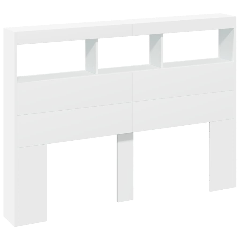 Headboards & Footboards Headboard Cabinet With Led White 140X17x102 Cm
