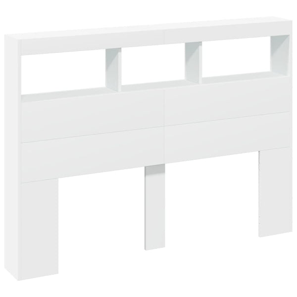Headboards & Footboards Headboard Cabinet With Led White 140X17x102 Cm