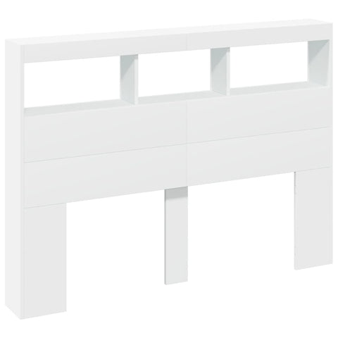 Headboard Cabinet With Led White 140X17x102 Cm Headboards & Footboards