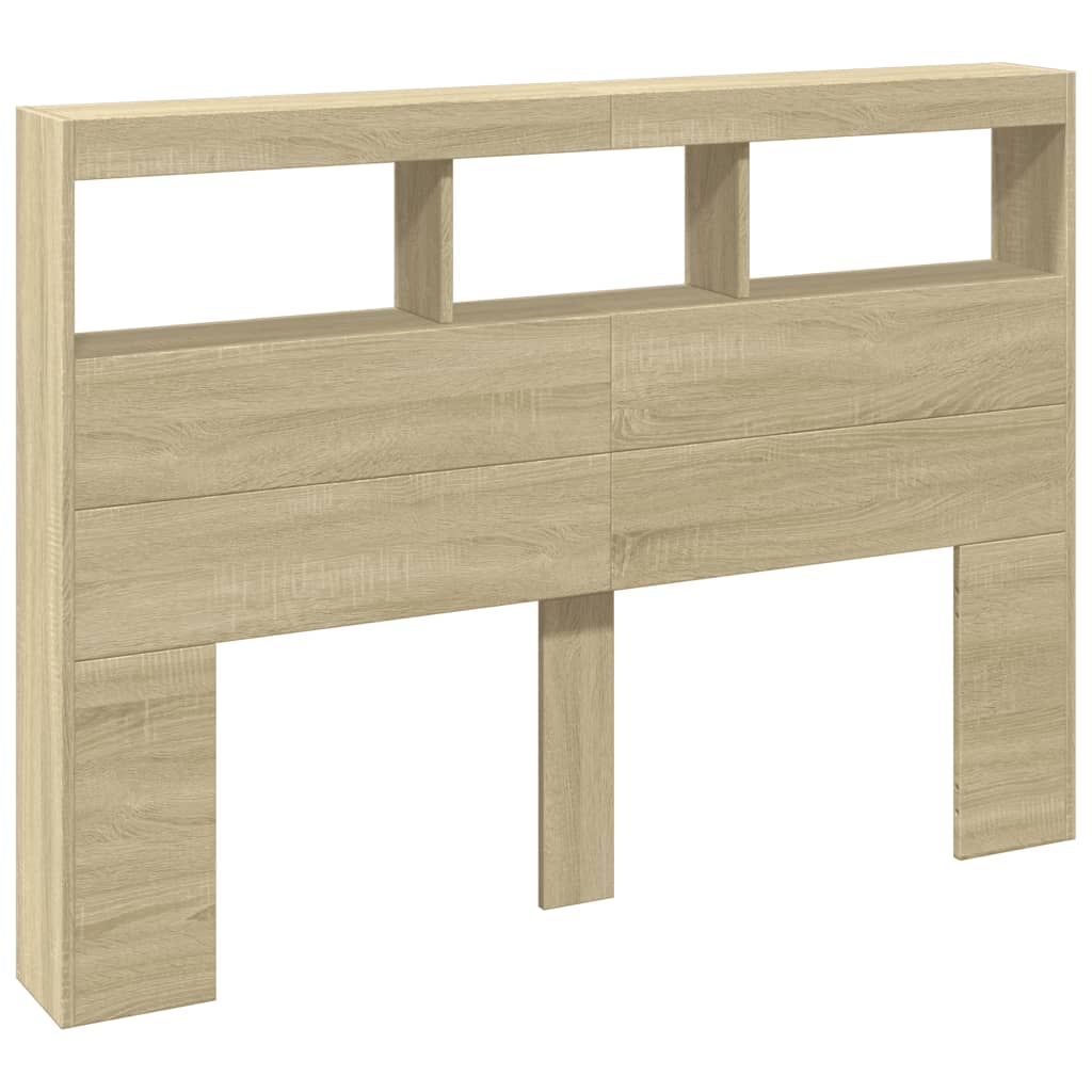 Headboards & Footboards Headboard Cabinet With Led Sonoma Oak 140X17x102 Cm