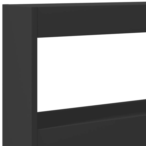 Headboard Cabinet With Led Black 160X17x102 Cm Headboards & Footboards