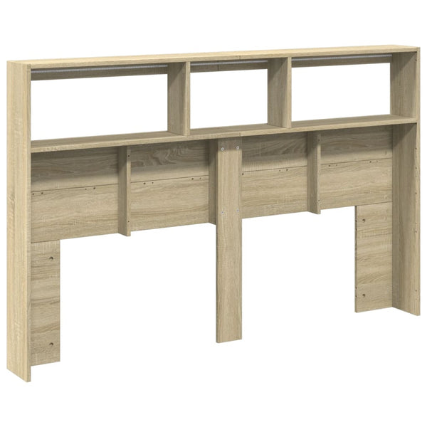 Vidaxl Headboard Cabinet With Led Sonoma Oak 160X17x102 Cm Headboards & Footboards