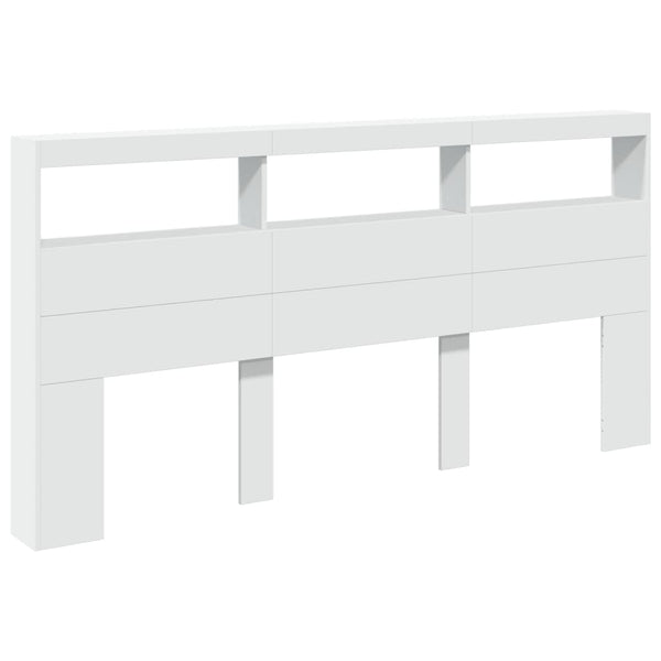 Vidaxl Headboard Cabinet With Led White 200 Cm Headboards & Footboards