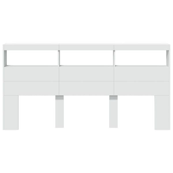 Vidaxl Headboard Cabinet With Led White 200 Cm Headboards & Footboards