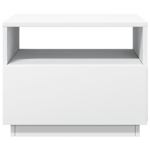 Coffee Tables Coffee Table With Led Lights White 50X49x40 Cm