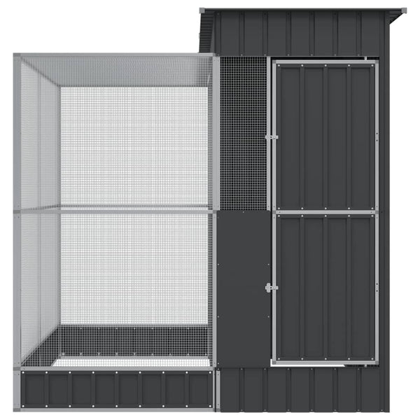 Vidaxl Aviary With Extension Silver 209X203x216 Cm Steel Bird Cages