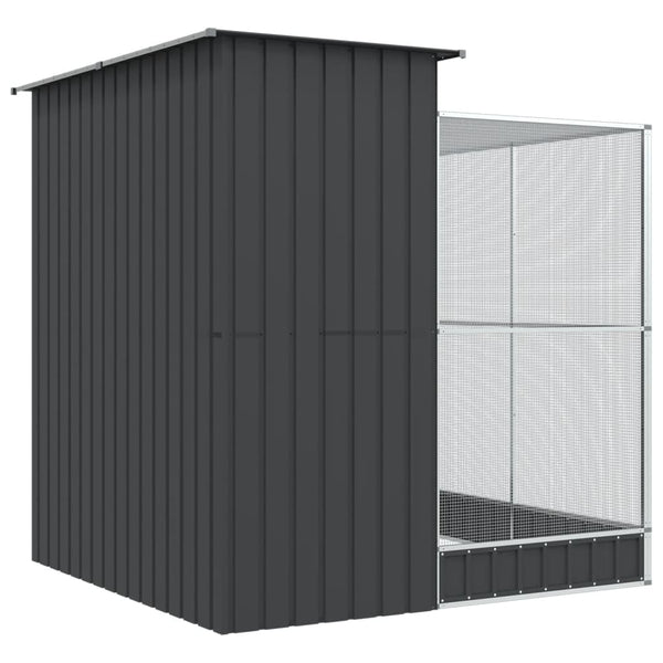 Vidaxl Aviary With Extension Silver 209X203x216 Cm Steel Bird Cages
