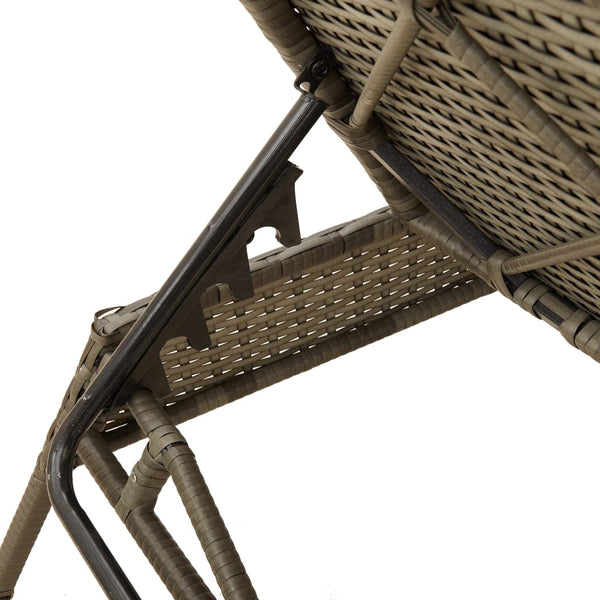 Vidaxl Sun Loungers 2 Pcs With Table Grey Poly Rattan Other Patio & Garden Furniture