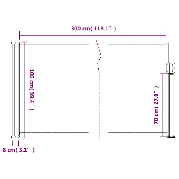 Vidaxl Retractable Side Awning Black 100X300 Cm Awning & Canopy Parts