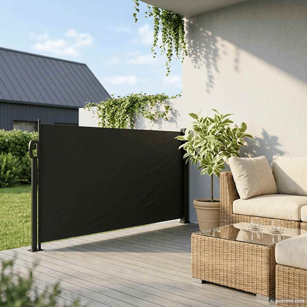 Vidaxl Retractable Side Awning Black 117X300 Cm Awning & Canopy Parts