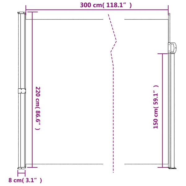 Vidaxl Retractable Side Awning Anthracite 220X300 Cm Awning & Canopy Parts