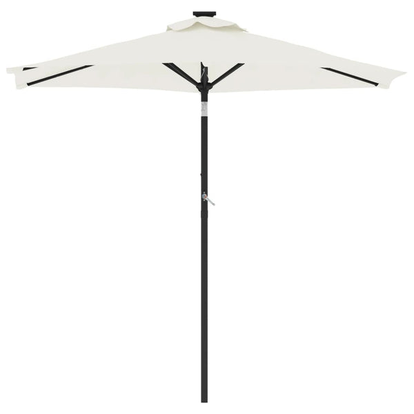 Garden Parasol With Steel Pole White 225X225x212 Cm Patio Umbrellas