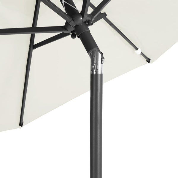 Garden Parasol With Steel Pole White 225X225x212 Cm Patio Umbrellas
