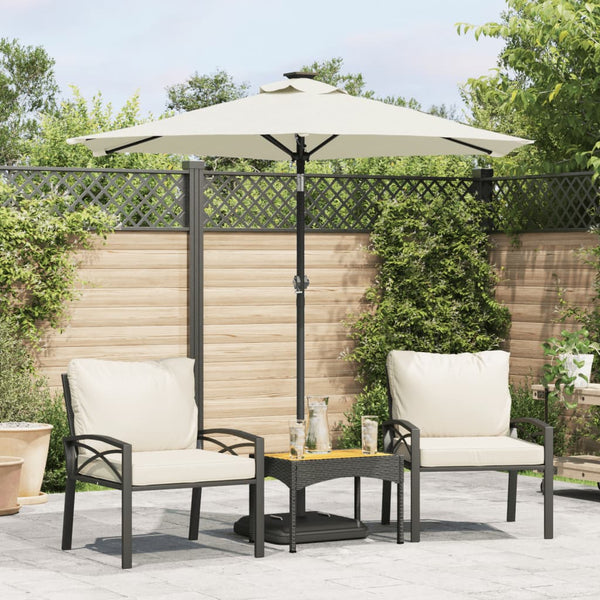 Garden Parasol With Steel Pole White 225X225x212 Cm Patio Umbrellas