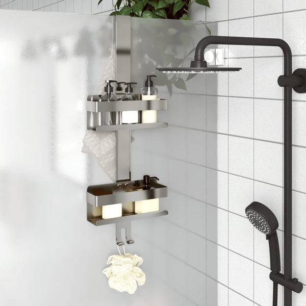 Vidaxl Hanging Shower Caddy Brushed 304 Stainless Steel Bath Caddies & Trays