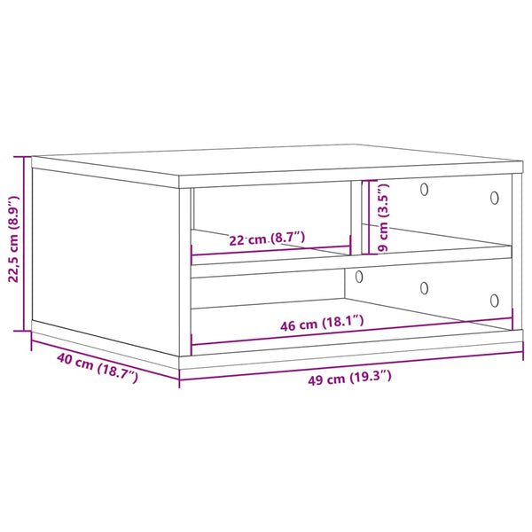 Vidaxl Printer Stand White 49X40x22.5 Cm Engineered Wood Printers