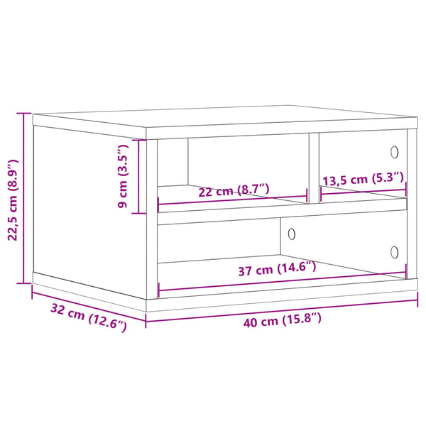 Vidaxl Printer Stand White 40X32x22.5 Cm Engineered Wood Other Laptop & Desktop Accs