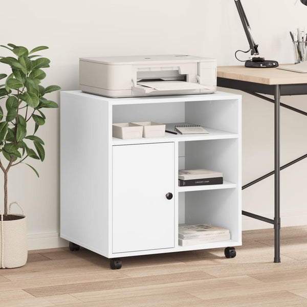 Vidaxl Printer Stand With Wheels White 60X50x67 Cm Other Laptop & Desktop Accs
