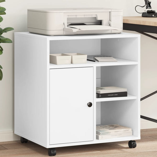 Vidaxl Printer Stand With Wheels White 60X50x67 Cm Other Laptop & Desktop Accs
