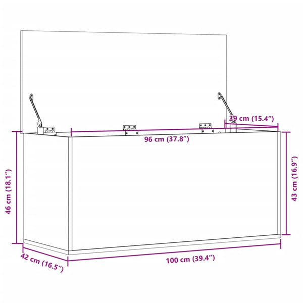 Vidaxl Storage Box White 100X42x46 Cm Engineered Wood Storage Boxes