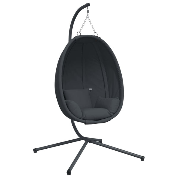Vidaxl Hanging Egg Chair With Stand Anthracite Fabric And Steel Patio Chairs
