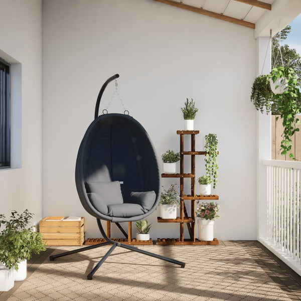 Vidaxl Hanging Egg Chair With Stand Anthracite Fabric And Steel Patio Chairs