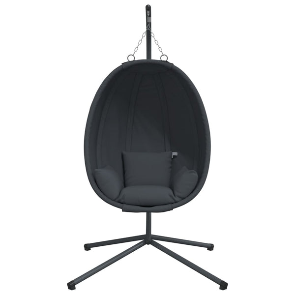 Vidaxl Hanging Egg Chair With Stand Anthracite Fabric And Steel Patio Chairs