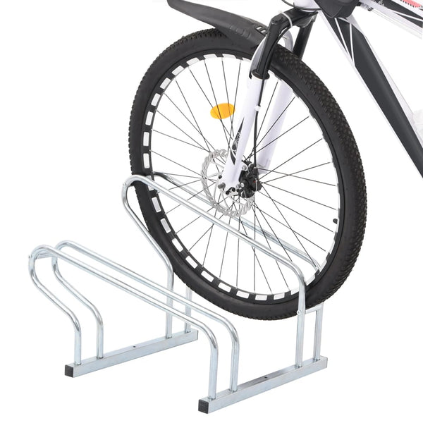 Bicycle Stand For 2 Bikes Floor Freestanding Galvanised Steel Bicycle Stands & Storage