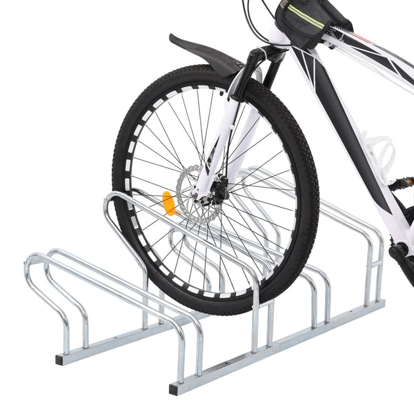 Vidaxl Bicycle Stand For 4 Bikes Floor Freestanding Galvanised Steel Bicycle Stands & Storage