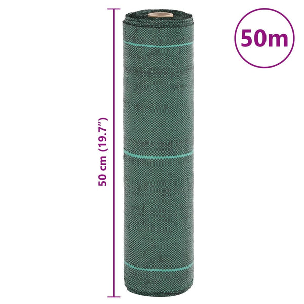 Vidaxl Weed Membrane Green 0.5X50 Pp Weed Control Fabric