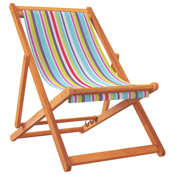 Beach Chairs Folding 2 Pcs Multicolour Fabric