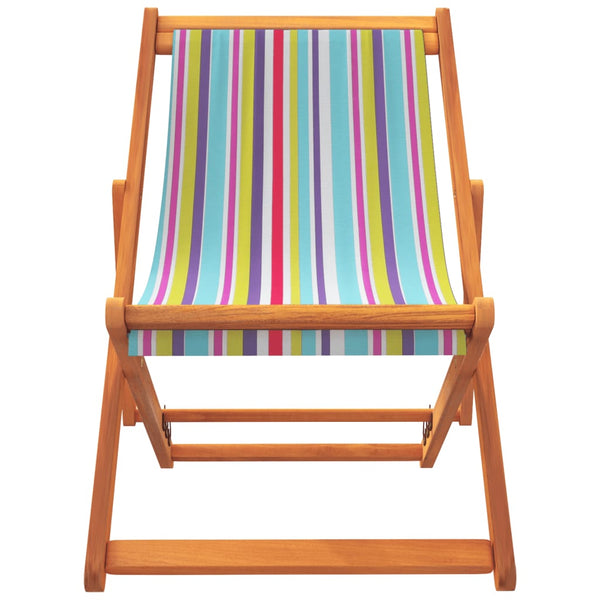 Beach Chairs Folding 2 Pcs Multicolour Fabric
