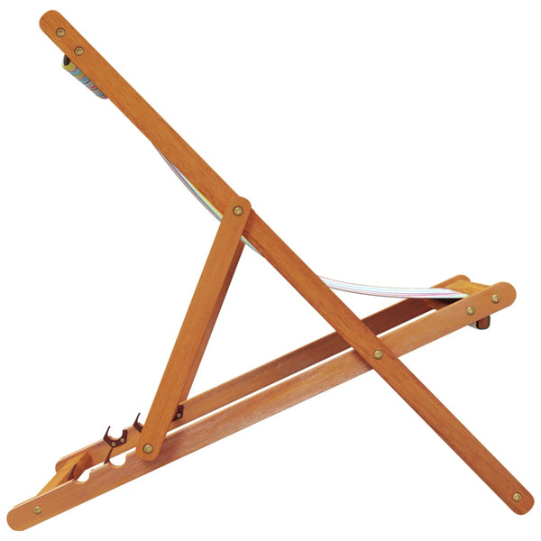 Beach Chairs Folding 2 Pcs Multicolour Fabric