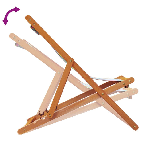 Beach Chairs Folding 2 Pcs Multicolour Fabric