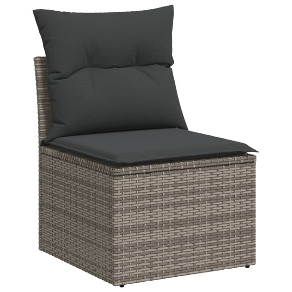 Vidaxl 11 Piece Garden Sofa Set With Cushions Grey Poly Rattan Other Patio & Garden Furniture