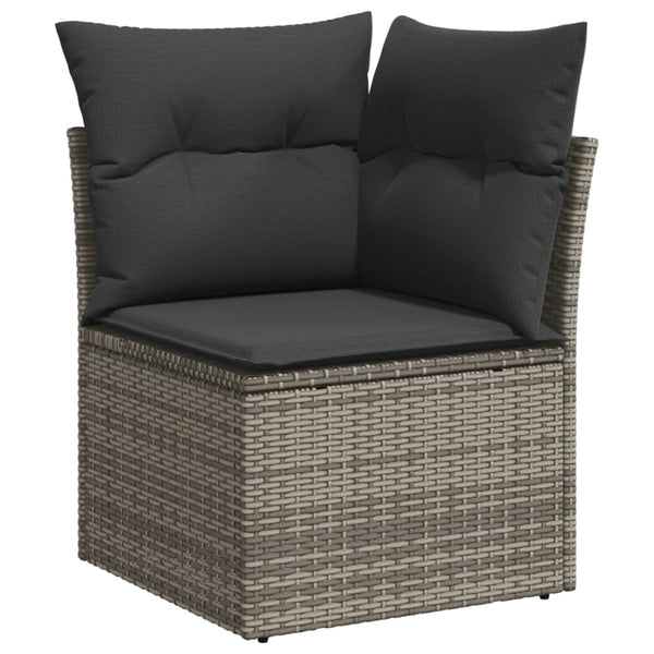 Vidaxl 11 Piece Garden Sofa Set With Cushions Grey Poly Rattan Other Patio & Garden Furniture