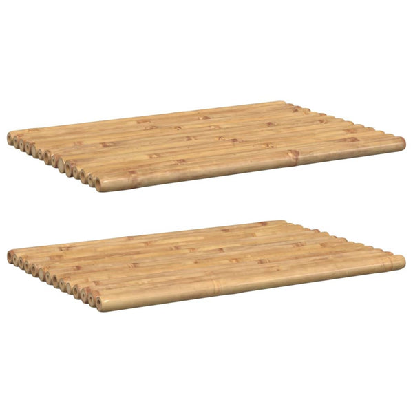 Vidaxl Bath Mats 2 Pcs 70X50 Cm Bamboo Bath Mats Rugs & Toilet Covers