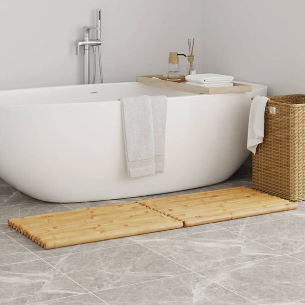 Vidaxl Bath Mats 2 Pcs 70X50 Cm Bamboo Bath Mats Rugs & Toilet Covers