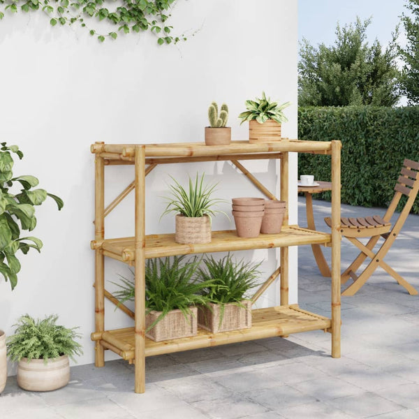 Vidaxl 3 Layer Shelf 100X40x90 Cm Bamboo Storage Units