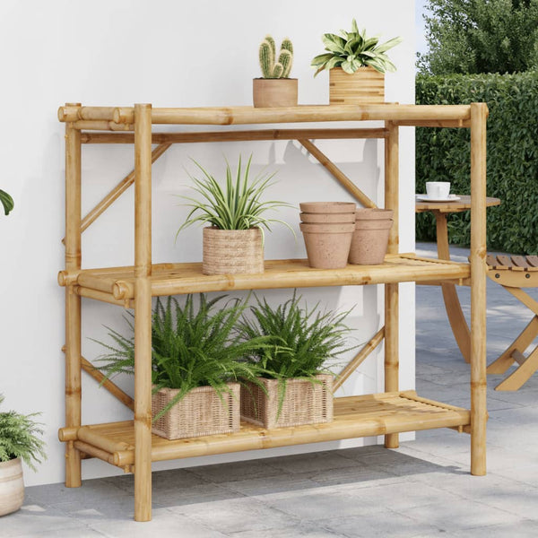 Vidaxl 3 Layer Shelf 100X40x90 Cm Bamboo Storage Units